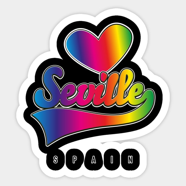 Seville Spain Rainbow logo Sticker by nickemporium1